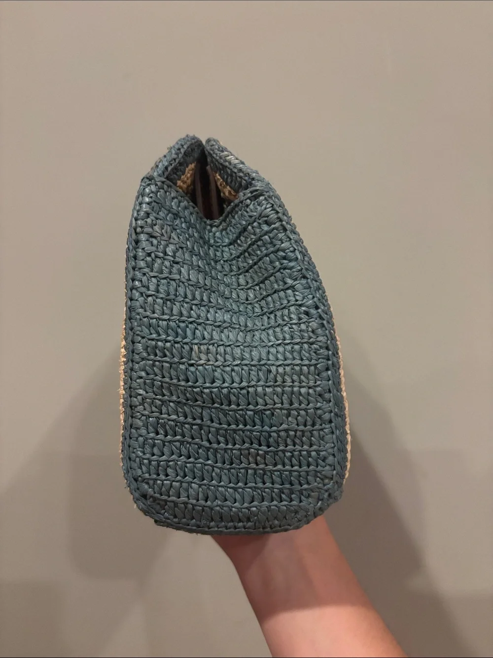 SEZANE Carla multi color straw raphia clutch pochette rare